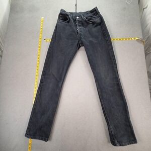 VTG Levis 501 Jeans Mens Black Straight Button Fly Made USA Fits 26x32